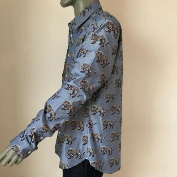 New Authentic Men Louis Vuitton Chapman Lion Shirt - Picture 4 of 10